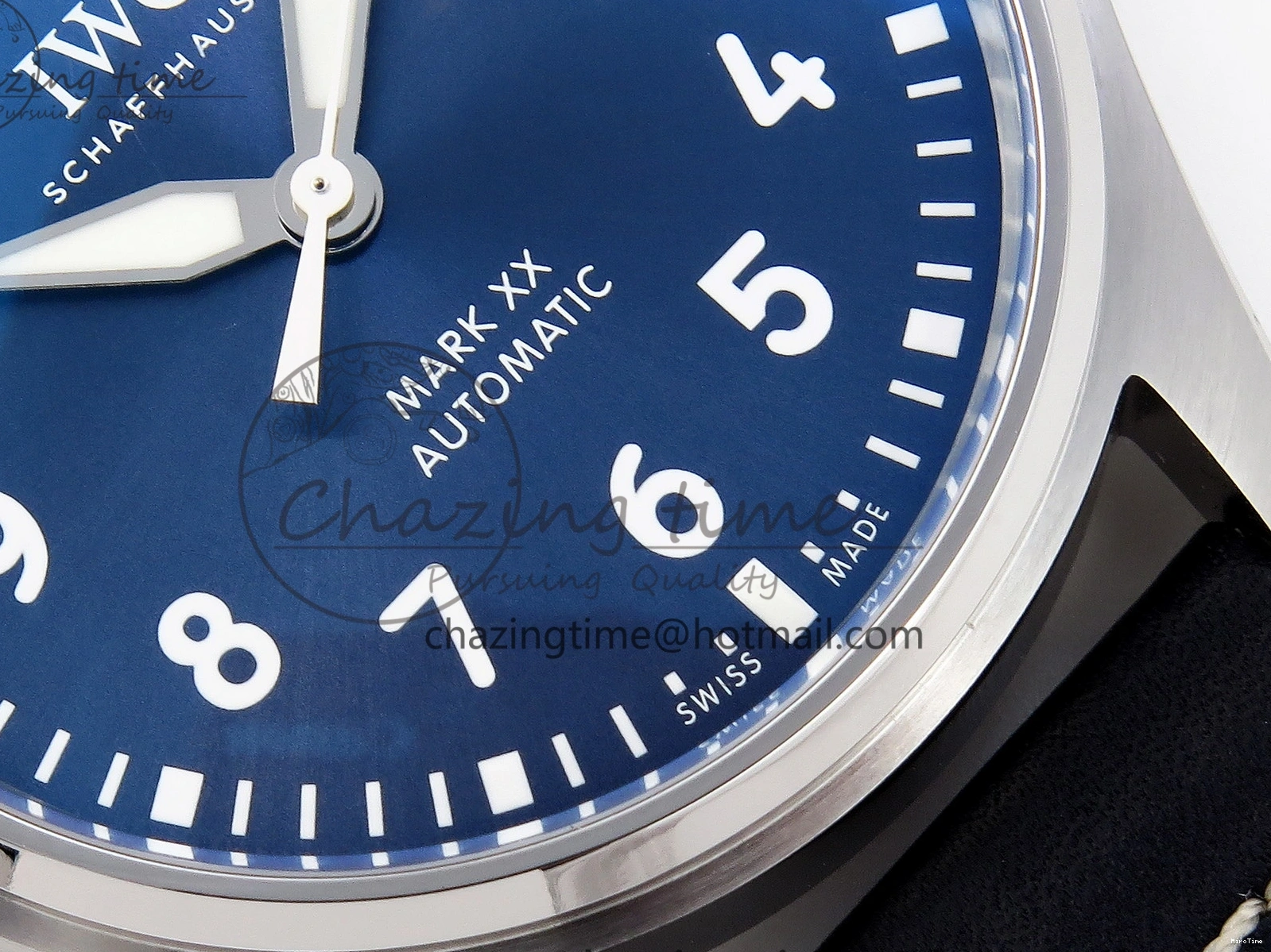 MIROTIME 0226 Pilot Mark XX IW328203 ZF 1:1 Best Edition Blue Dial on Dark Blue Leather Strap A Snug 7024